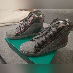 NEW Lauren Lorraine Pewter High-Top Sneakers